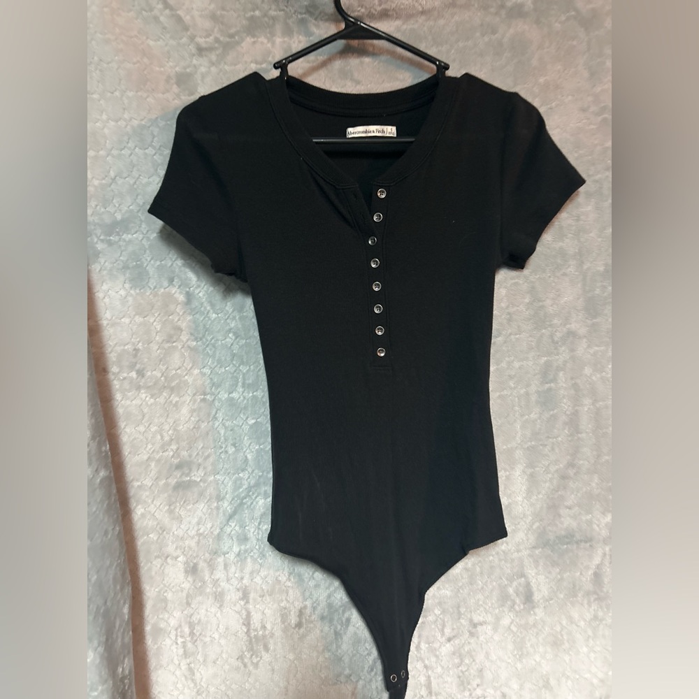 Black ribbed bodysuit